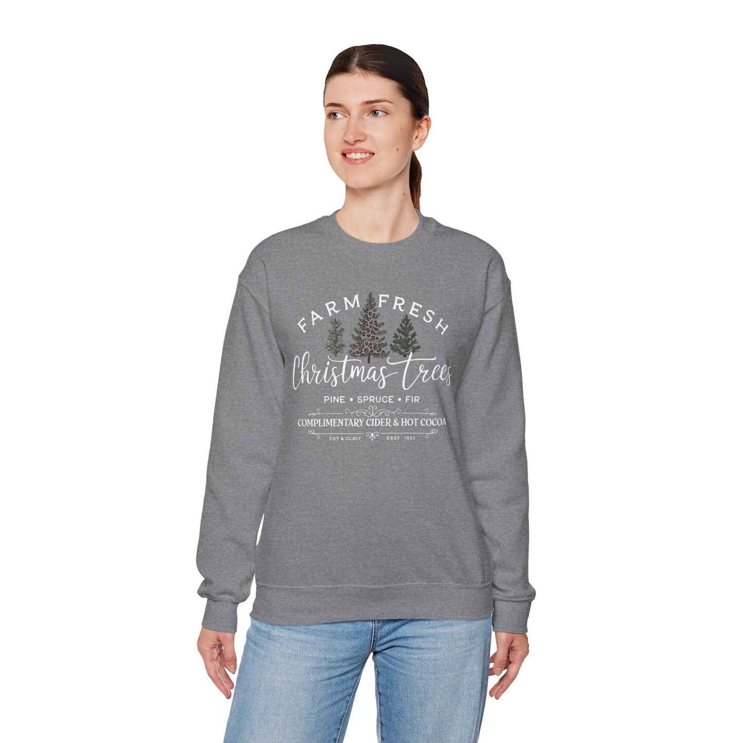 Farm Fresh Christmas Trees Crewneck Sweatshirt