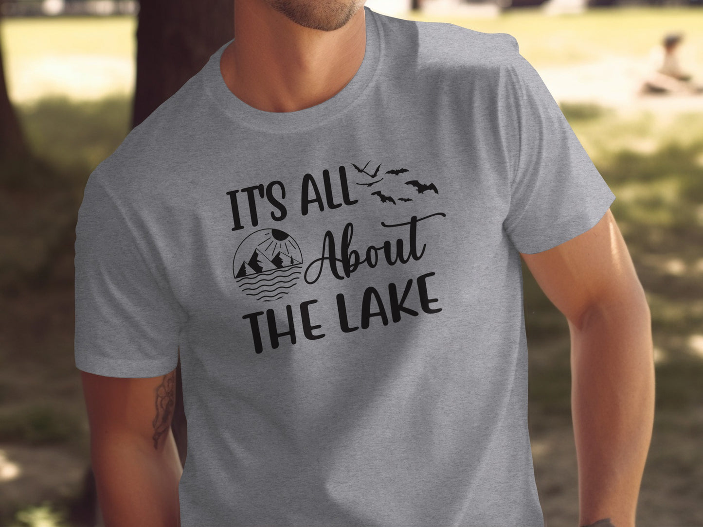 It's All About The Lake Mountain and Birds Graphic T-Shirt T-Shirt - Outdoor & Adventure Collection - Mile Marker 16 Gear by Cloud 16 Clothing Co.