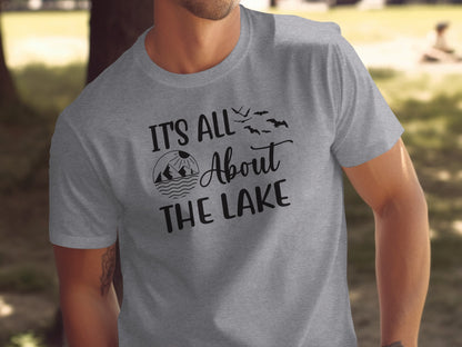 It's All About The Lake Mountain and Birds Graphic T-Shirt T-Shirt - Outdoor & Adventure Collection - Mile Marker 16 Gear by Cloud 16 Clothing Co.