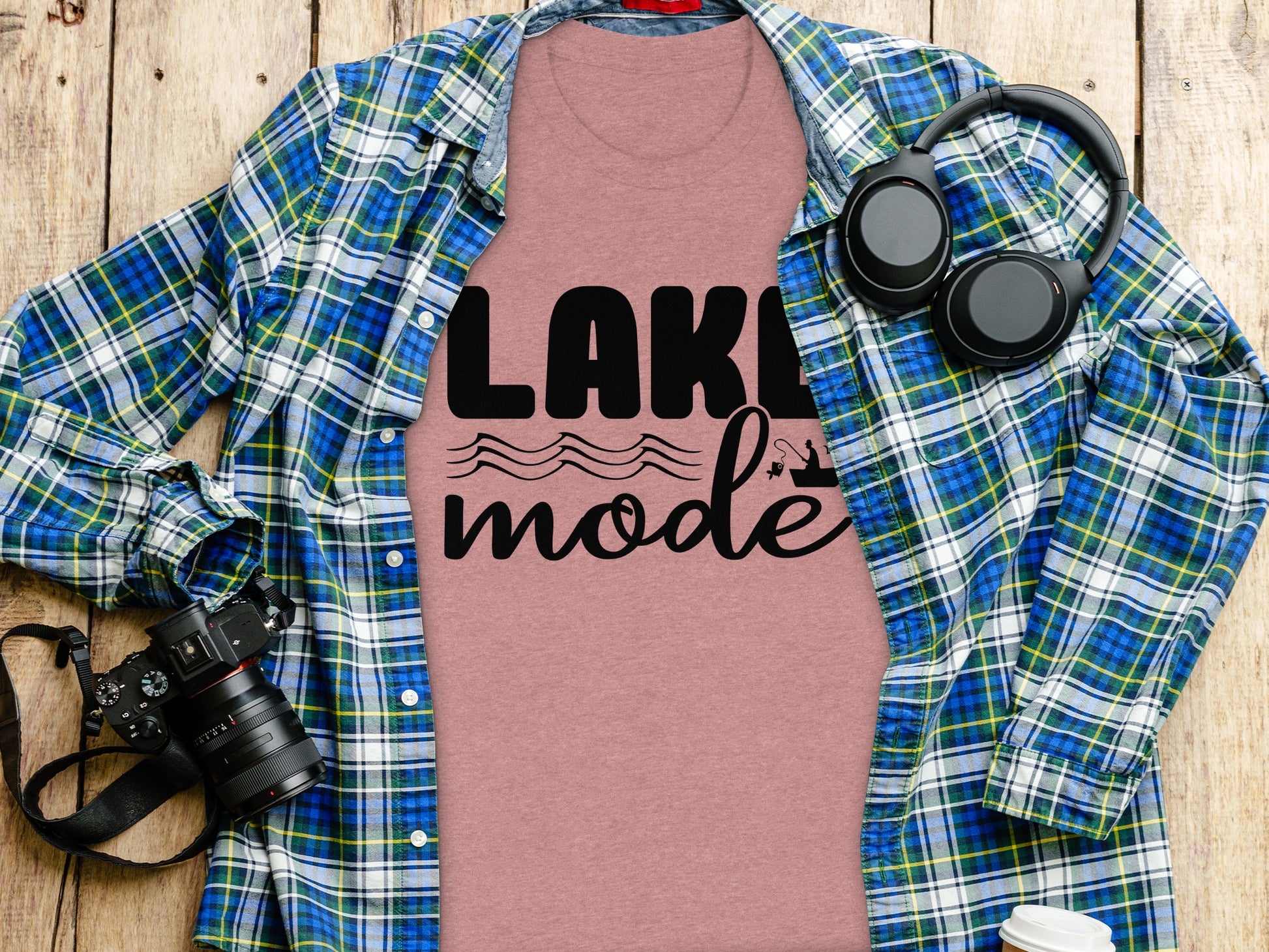 Lake Mode With Fishing Design Graphic Great Outdoors T-Shirt T-Shirt - Outdoor & Adventure Collection - Mile Marker 16 Gear by Cloud 16 Clothing Co.