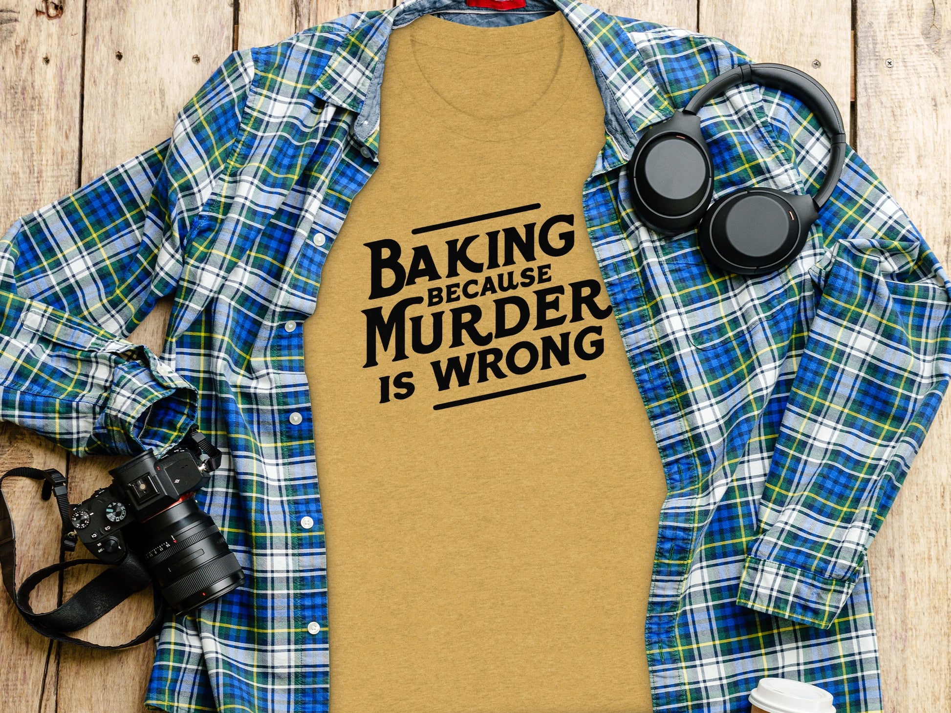 Baking Because Murder Is Wrong Graphic Tee