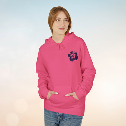 Ocean Beach Floral Hoodie - Surf-Inspired Unisex Fleece for Beach Lovers