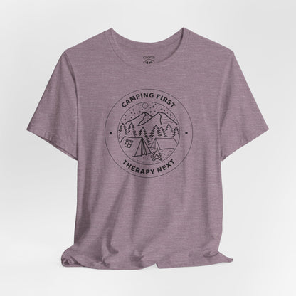 Camping Therapy Unisex T-Shirt - Nature Lover Gift for Outdoor Adventures