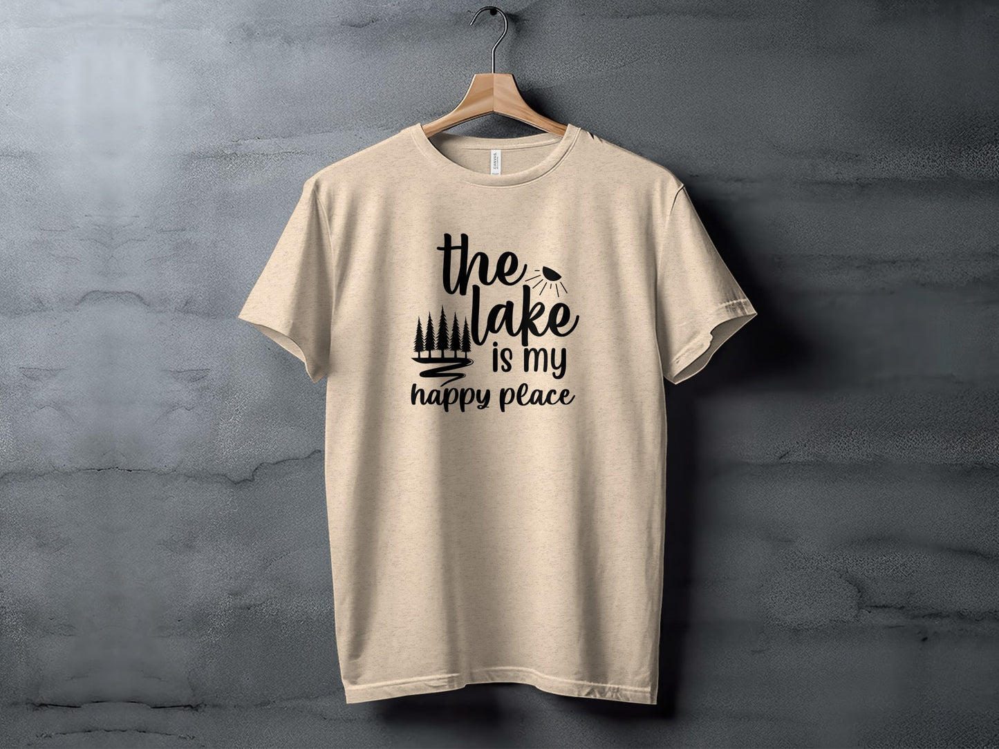The Lake Is My Happy Place With Trees Graphic T-Shirt T-Shirt - Outdoor & Adventure Collection - Mile Marker 16 Gear by Cloud 16 Clothing Co.