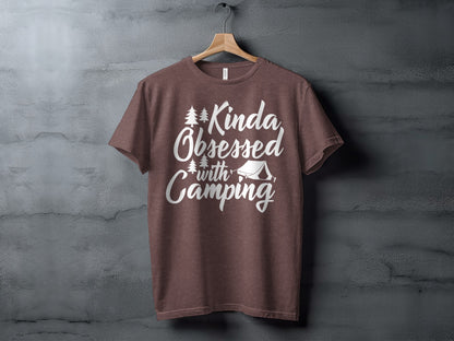 Kinda Obsessed With Camping Graphic Design T-Shirt T-Shirt - Outdoor & Adventure Collection - Mile Marker 16 Gear by Cloud 16 Clothing Co.