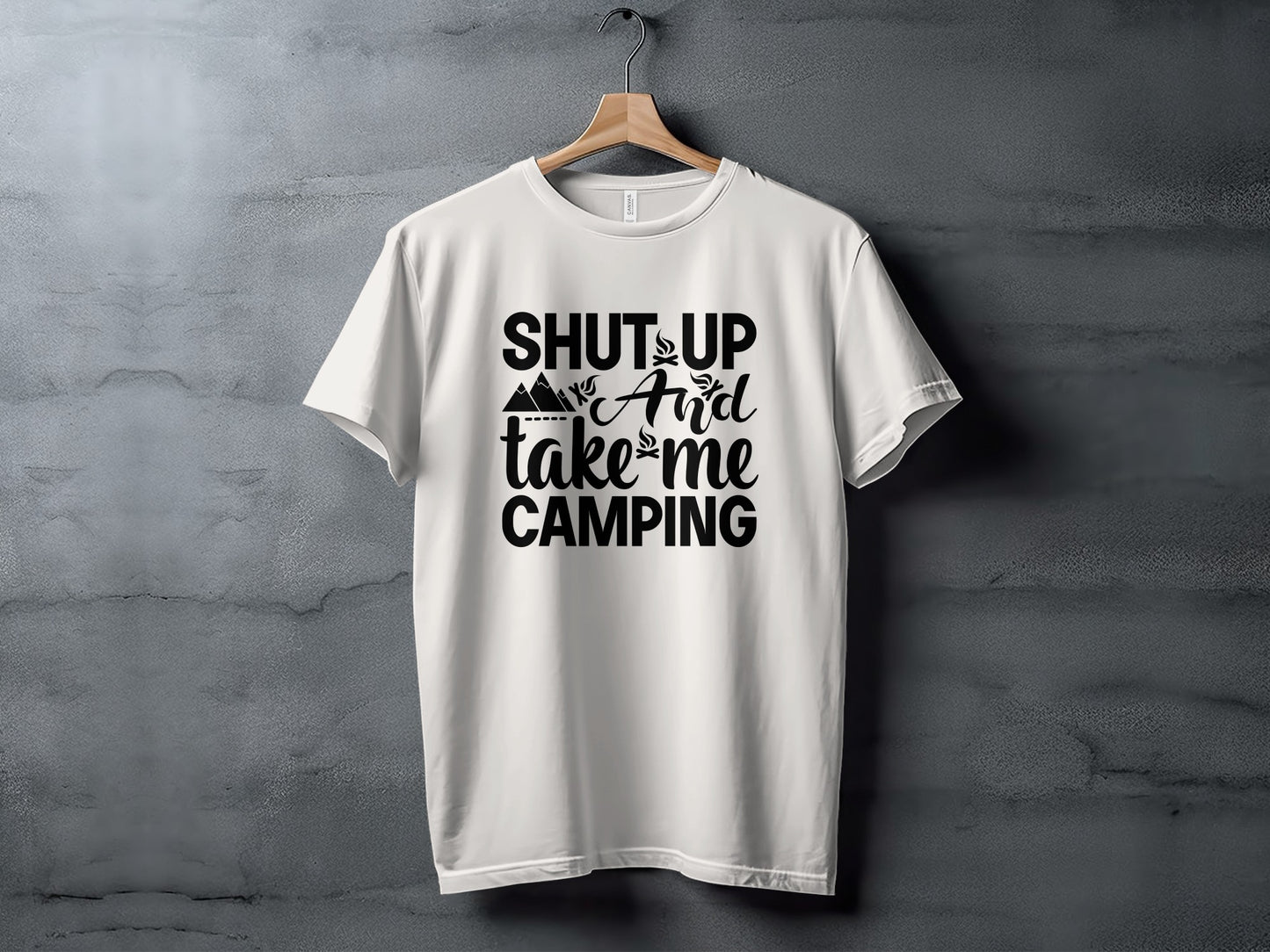 Shut Up And Take Me Camping Graphic Design T-Shirt T-Shirt - Outdoor & Adventure Collection - Mile Marker 16 Gear by Cloud 16 Clothing Co.