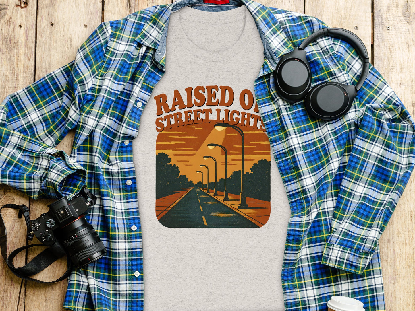 Raised On Street Lights Urban Style Graphic Tee