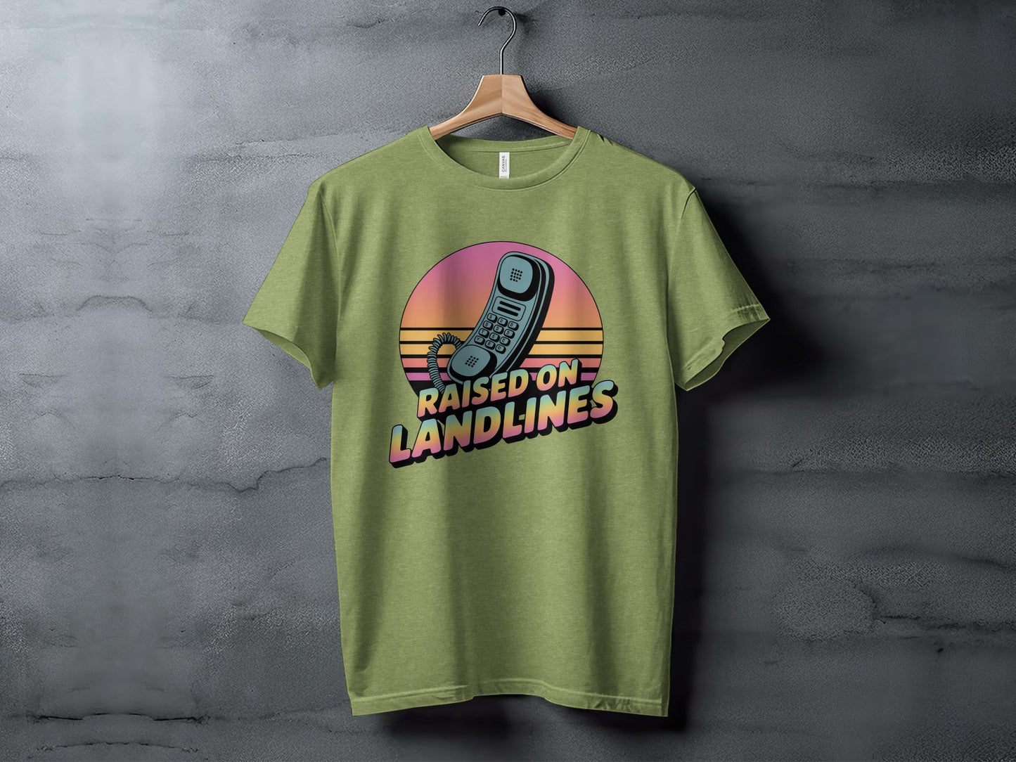 Raised on Landlines Retro Graphic Tee Shirt