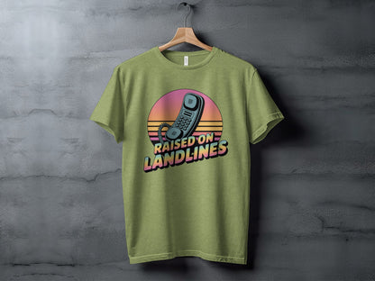Raised on Landlines Retro Graphic Tee Shirt