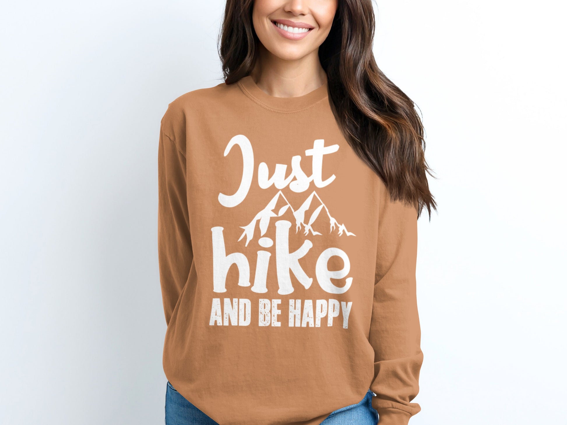 Just Hike and Be Happy Graphic Sweatshirt