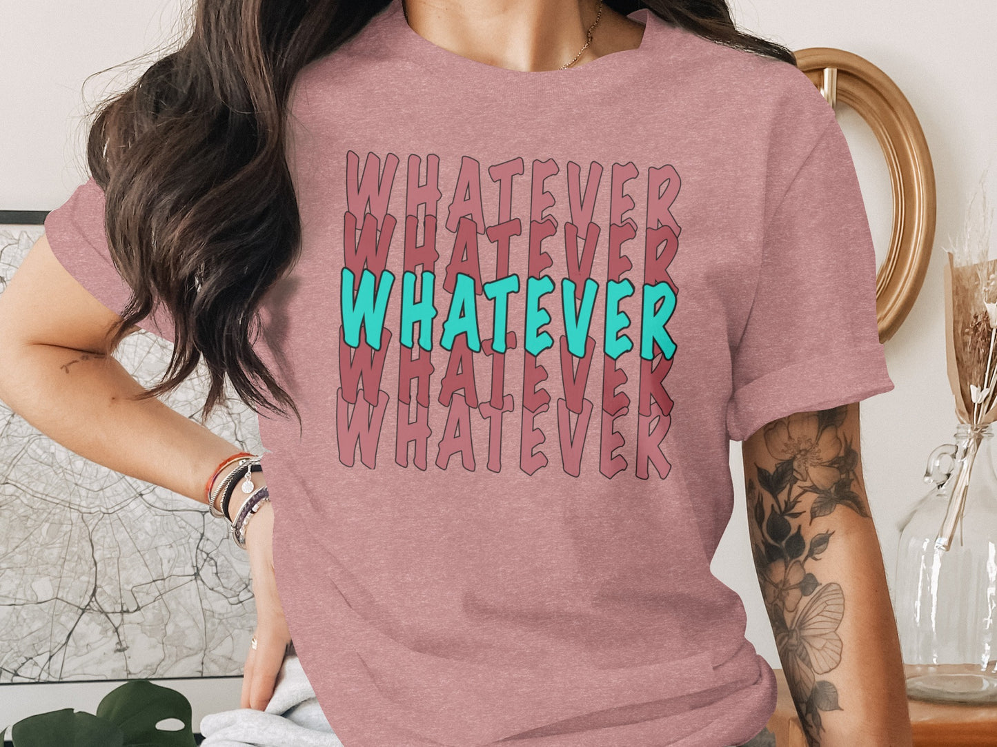 Whatever Graphic Tee Casual Statement Shirt Product