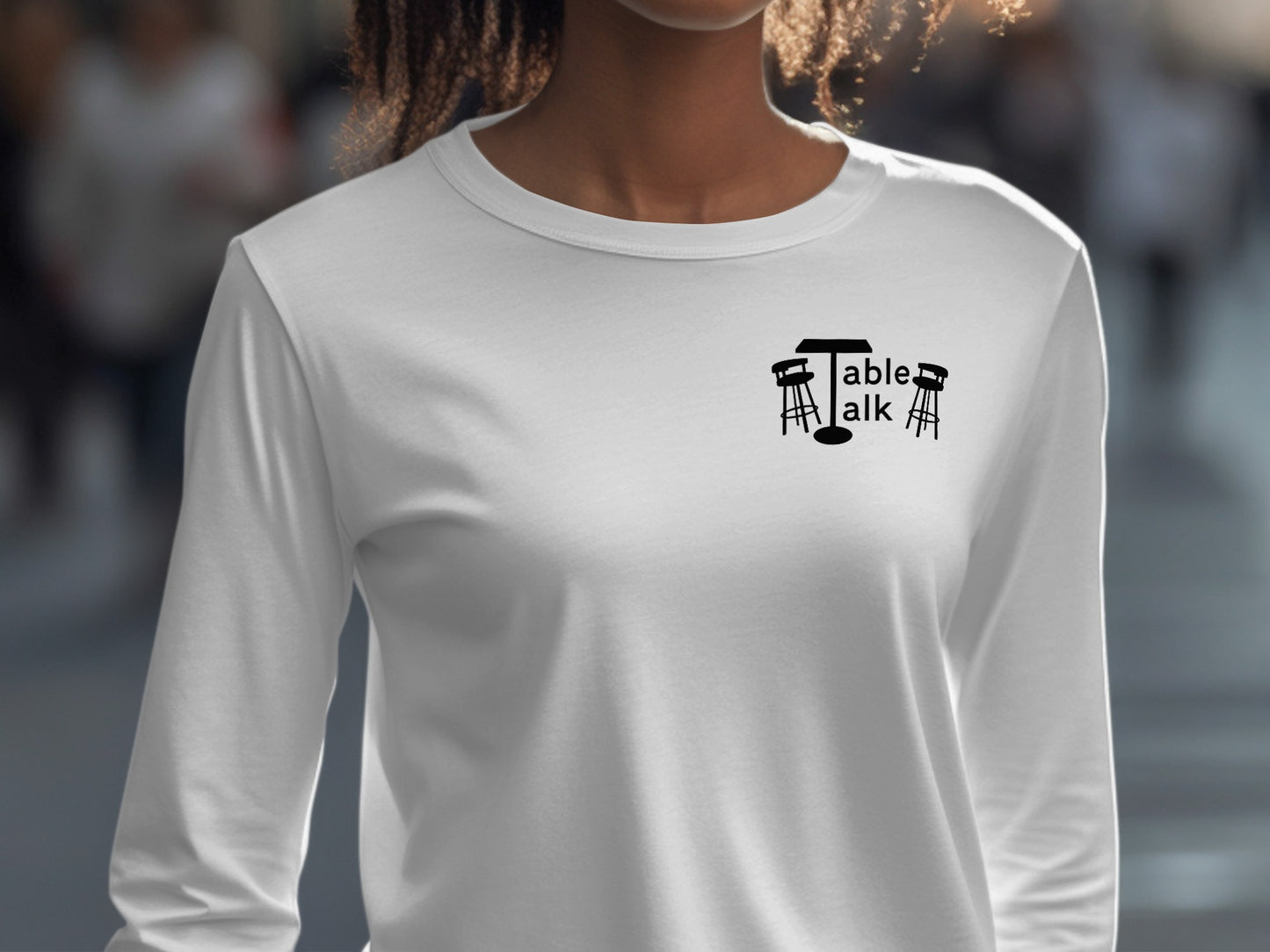 Table Talk Graphic Long Sleeve Shirt for Casual Wear