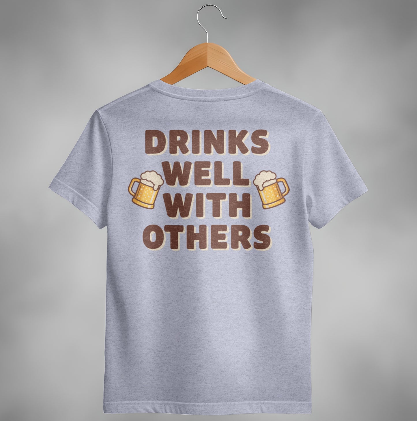 Drinks Well With Others Funny Party Social Graphic T-Shirt T-shirt - Scrappy Malone's Bar 100-Proof Humor - Cloud 16 Clothing Co.