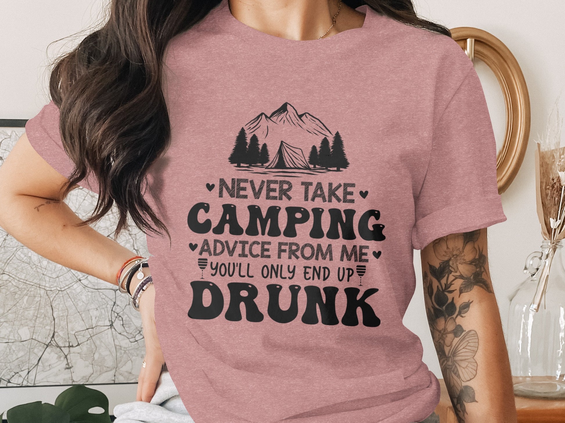 Never Take Camping Advice Funny Camping Slogan T-Shirt T-Shirt - Outdoor & Adventure Collection - Mile Marker 16 Gear by Cloud 16 Clothing Co.