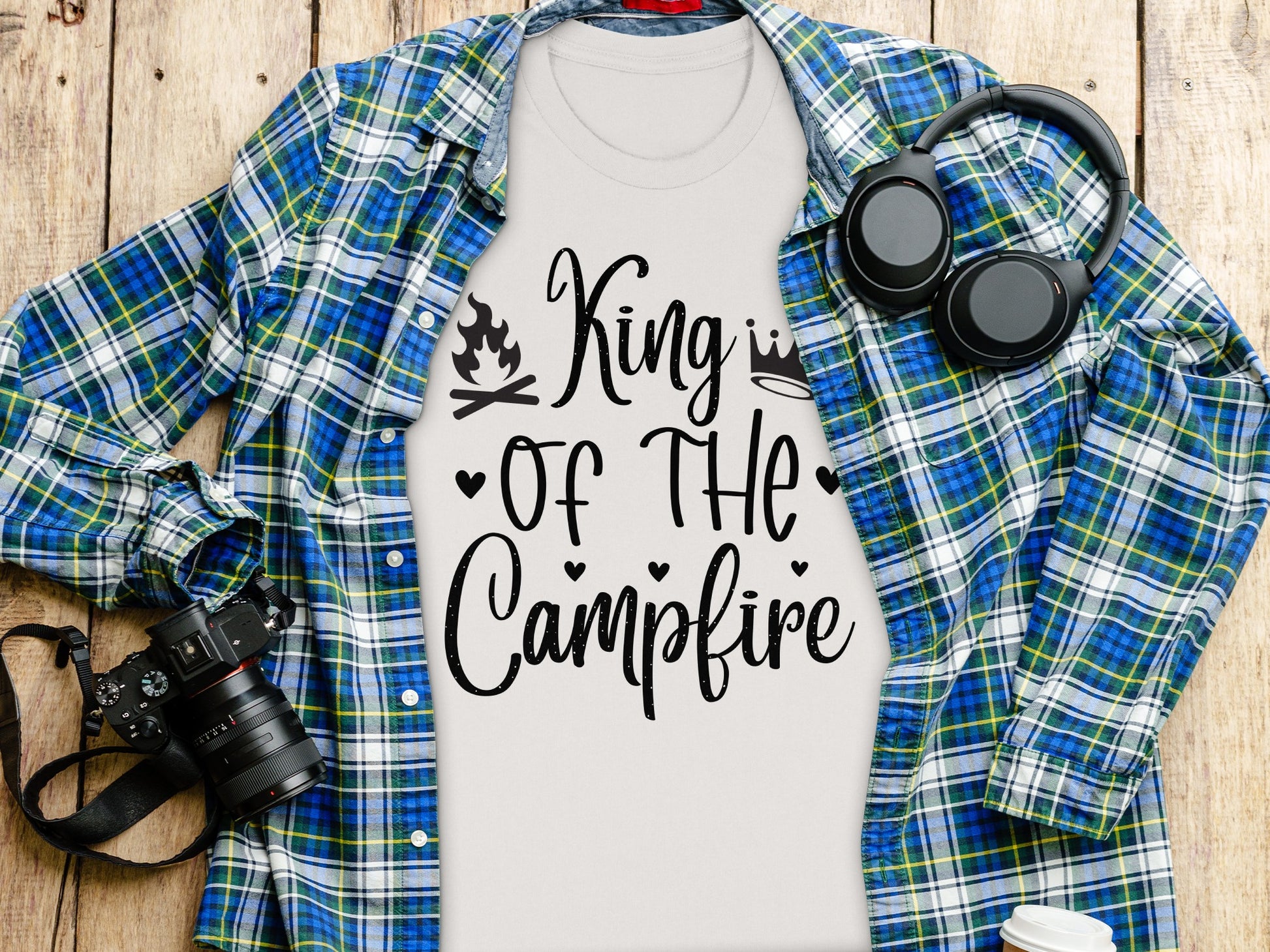 King Of The Campfire With Campfire and Crown T-Shirt T-Shirt - Outdoor & Adventure Collection - Mile Marker 16 Gear by Cloud 16 Clothing Co.