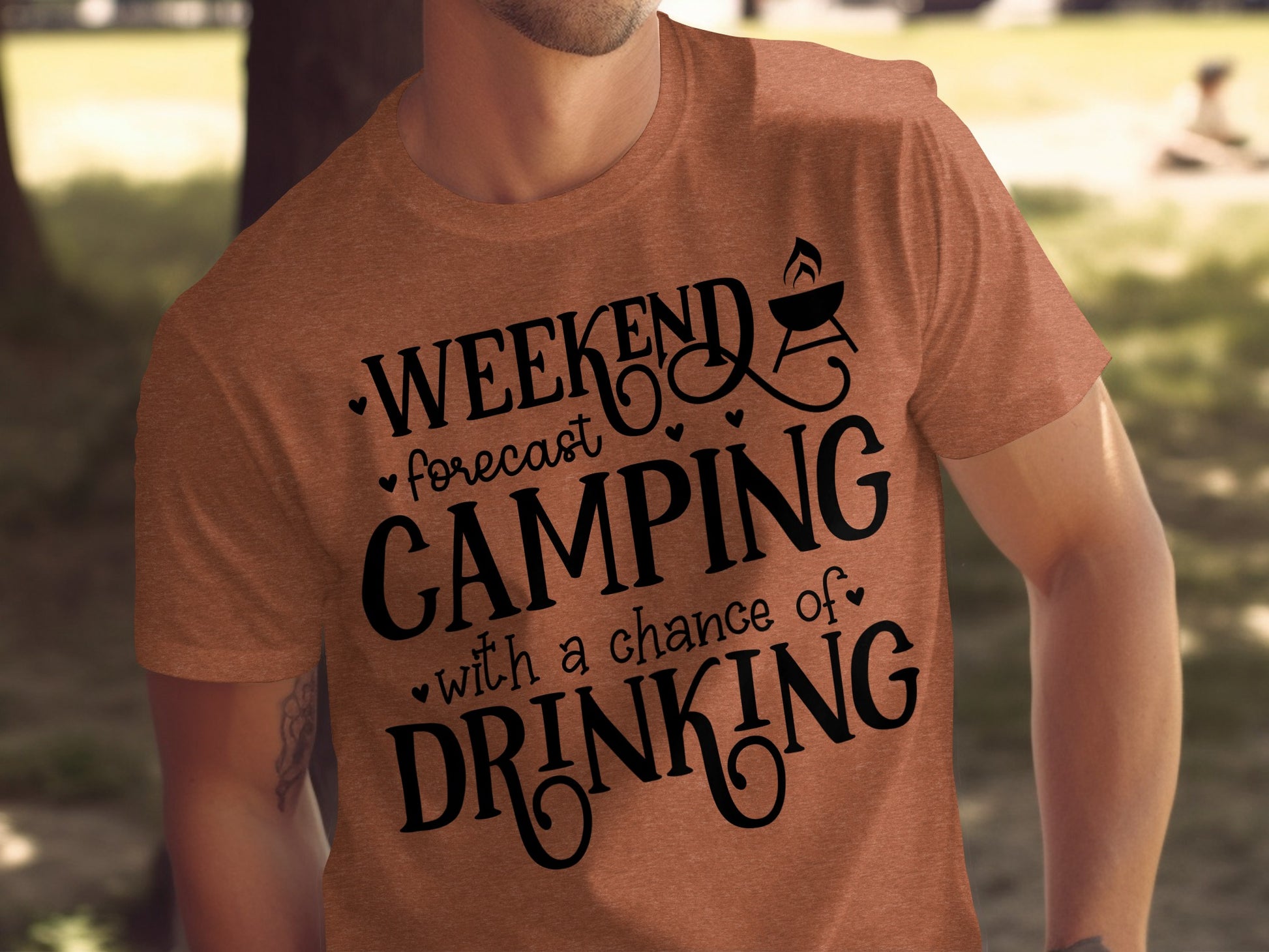 Weekend Forecast Camping With A Chance Of Drinking T-Shirt T-Shirt - Outdoor & Adventure Collection - Mile Marker 16 Gear by Cloud 16 Clothing Co.