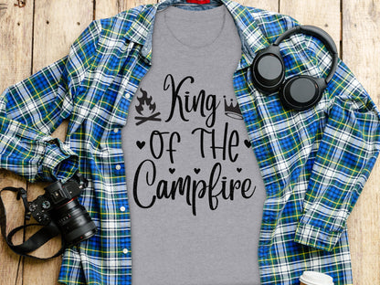 King Of The Campfire With Campfire and Crown T-Shirt T-Shirt - Outdoor & Adventure Collection - Mile Marker 16 Gear by Cloud 16 Clothing Co.