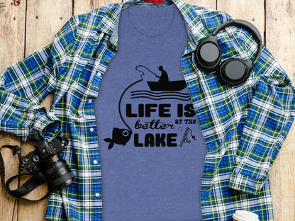 Life Is Better At The Lake Fishing Adventure Graphic T-Shirt T-Shirt - Outdoor & Adventure Collection - Mile Marker 16 Gear by Cloud 16 Clothing Co.