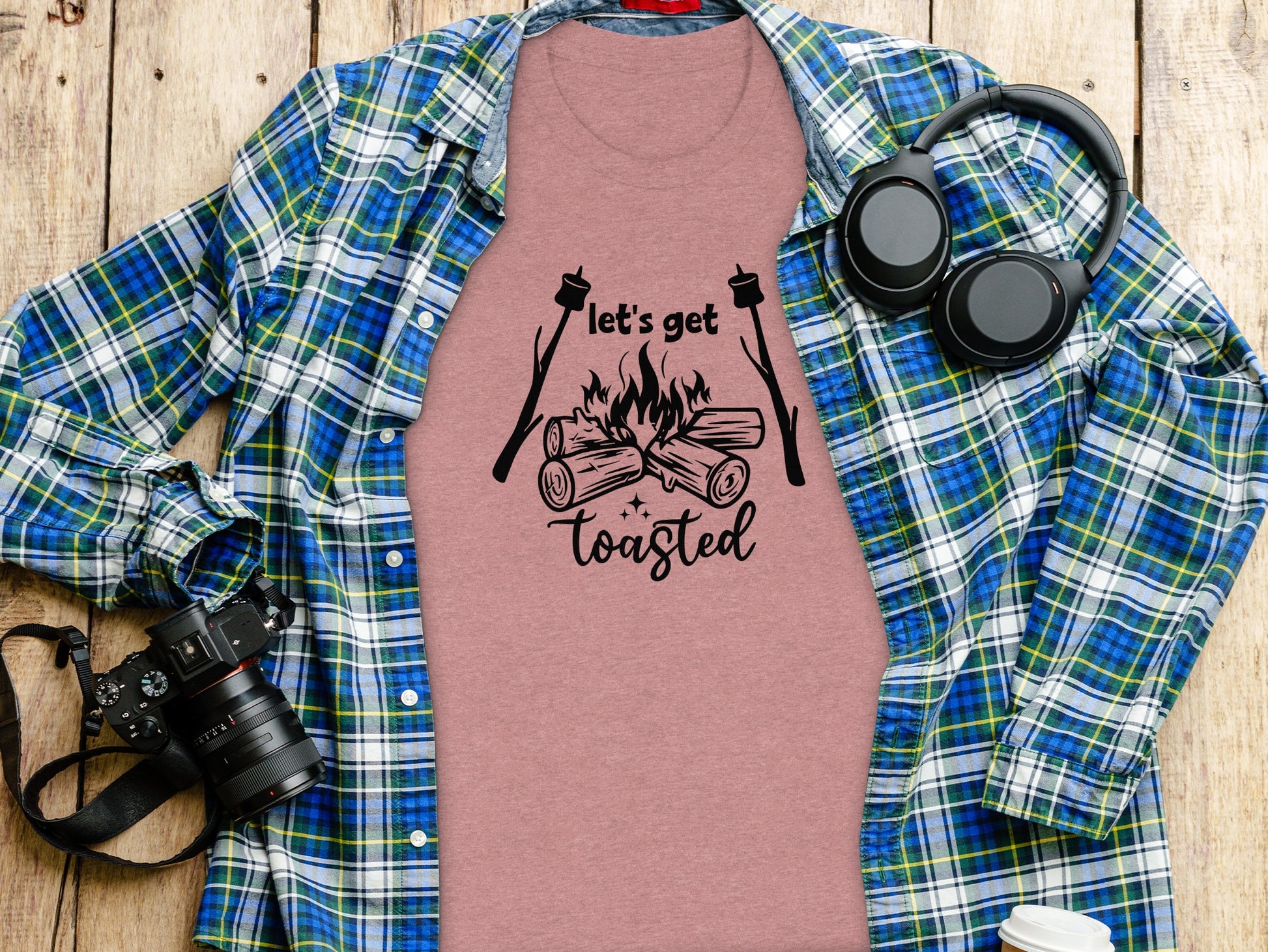 Lets Get Toasted Bonfire Fire Marshmallows T-Shirt T-Shirt - Outdoor & Adventure Collection - Mile Marker 16 Gear by Cloud 16 Clothing Co.