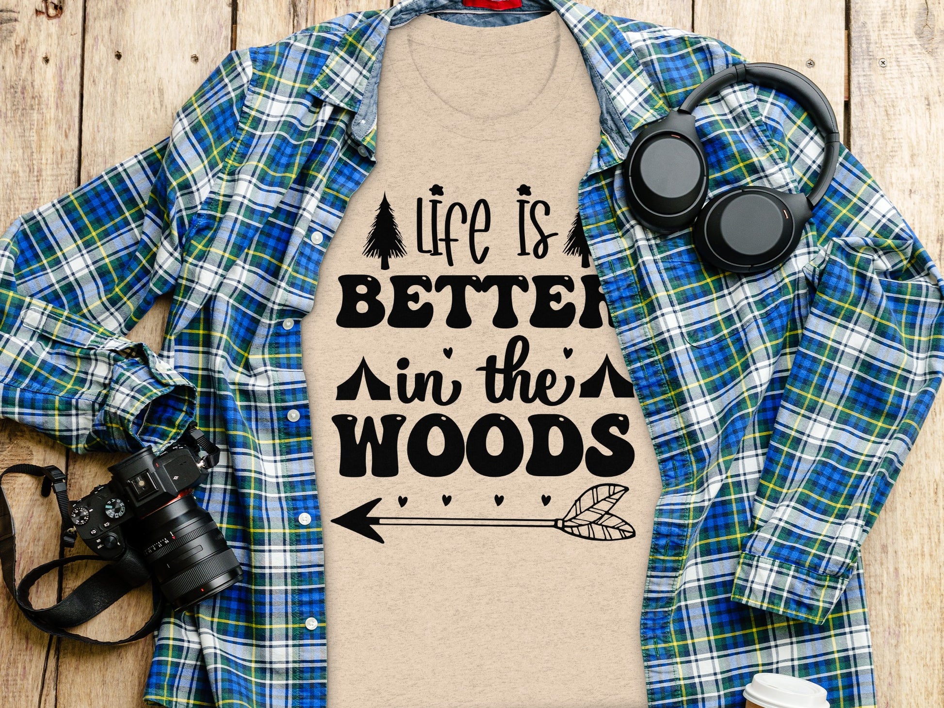 Life Is Better In The Woods With Arrow T-Shirt T-Shirt - Outdoor & Adventure Collection - Mile Marker 16 Gear by Cloud 16 Clothing Co.