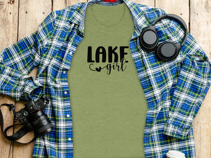 Lake Heart Girl Graphic Summer Vacation Outfit T-Shirt T-Shirt - Outdoor & Adventure Collection - Mile Marker 16 Gear by Cloud 16 Clothing Co.