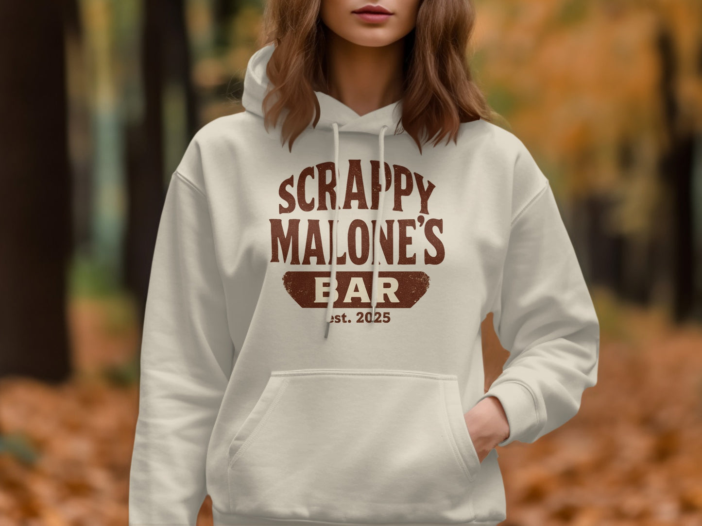 Scrappy Malone's Bar Est 2025 Vintage Style Hoodie - Retro Tavern Design Hoodie - Scrappy Malone's Bar 100-Proof Humor - Cloud 16 Clothing Co.