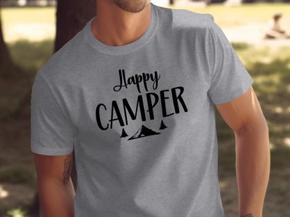 Happy Camper Nature Adventure Camping Outdoors T-Shirt T-Shirt - Outdoor & Adventure Collection - Mile Marker 16 Gear by Cloud 16 Clothing Co.
