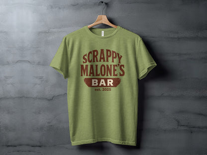 Scrappy Malone's Bar Est 2025 Vintage Logo T-Shirt | Retro Pub Graphic Tee T-shirt - Scrappy Malone's Bar 100-Proof Humor - Cloud 16 Clothing Co.