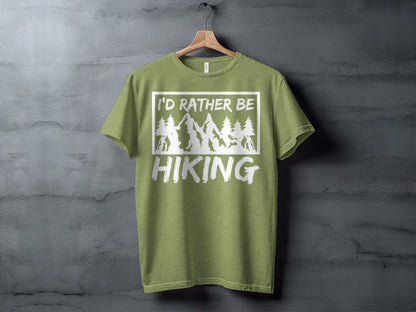 I would rather be Hiking outdoors Mountain T-Shirt T-Shirt - Outdoor & Adventure Collection - Mile Marker 16 Gear by Cloud 16 Clothing Co.