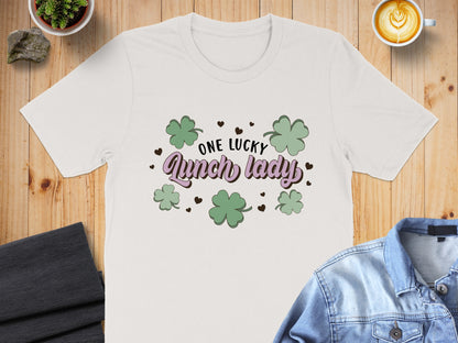 One Lucky Lunch Lady Shirt for School Staff Gift