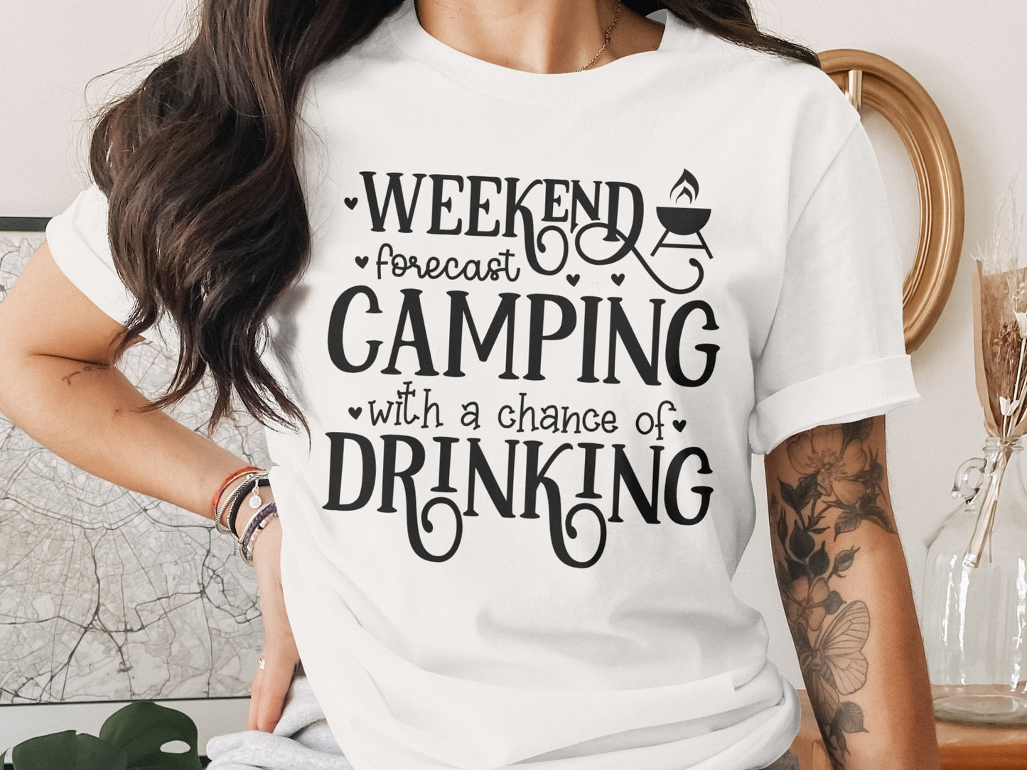 Weekend Forecast Camping With A Chance Of Drinking T-Shirt T-Shirt - Outdoor & Adventure Collection - Mile Marker 16 Gear by Cloud 16 Clothing Co.