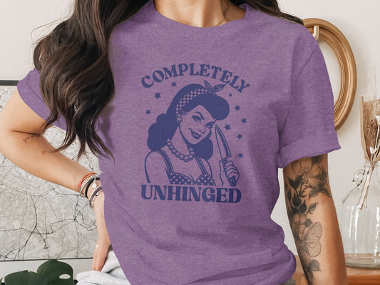 Completely Unhinged Graphic Purple T-Shirt