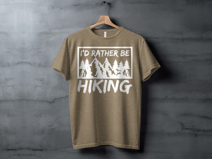 I would rather be Hiking outdoors Mountain T-Shirt T-Shirt - Outdoor & Adventure Collection - Mile Marker 16 Gear by Cloud 16 Clothing Co.