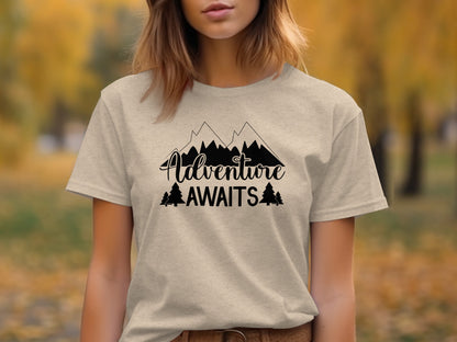 Adventure Awaits Mountains Nature Lover Graphic T-Shirt T-Shirt - Outdoor & Adventure Collection - Mile Marker 16 Gear by Cloud 16 Clothing Co.