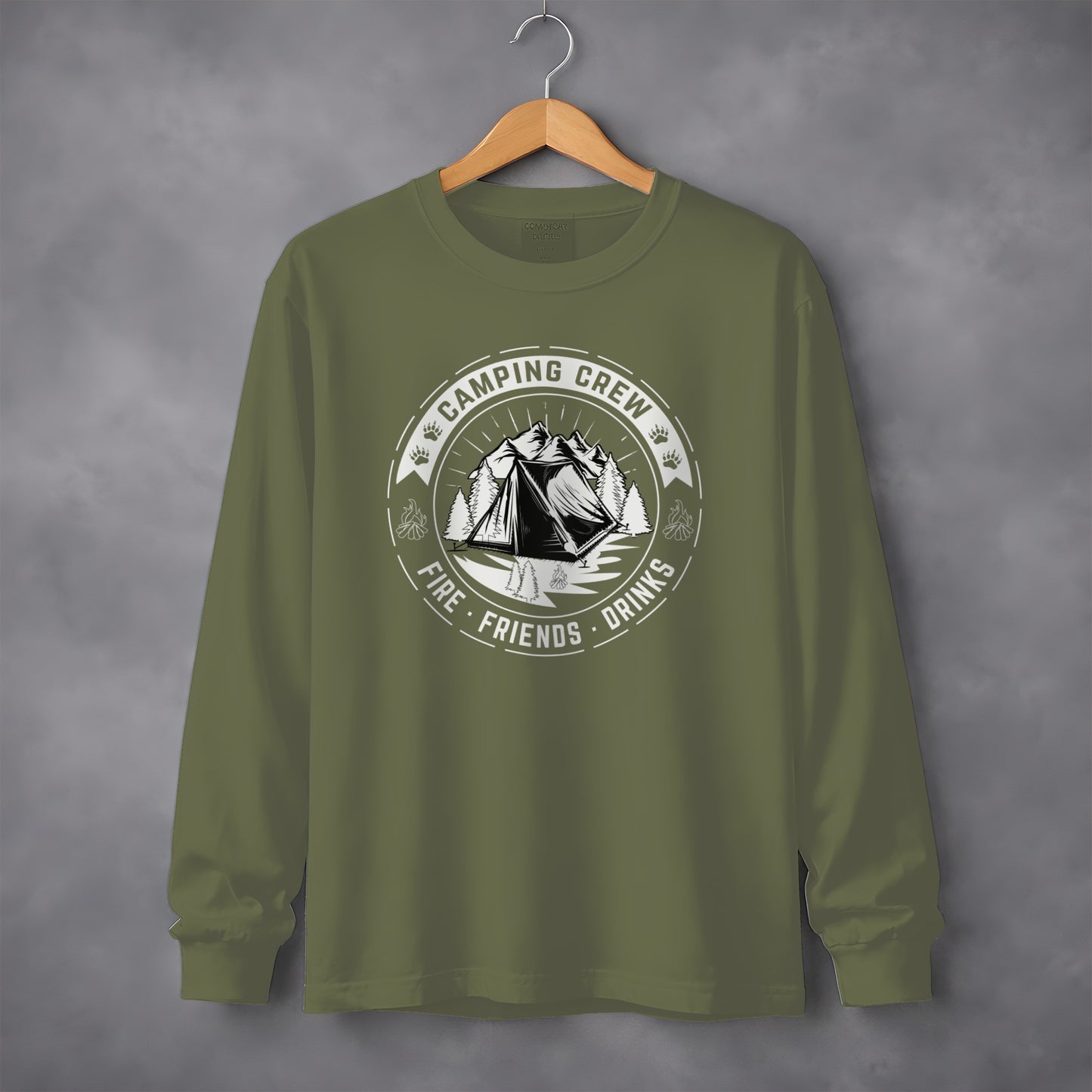 Camping Crew Fire Friends Drinks Long Sleeve Shirt