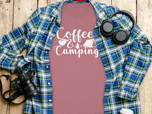 Coffee and Camping Adventure Design Long Sleeve T-Shirt Long Sleeve Tee - Outdoor & Adventure Collection - Mile Marker 16 Gear by Cloud 16 Clothing Co.