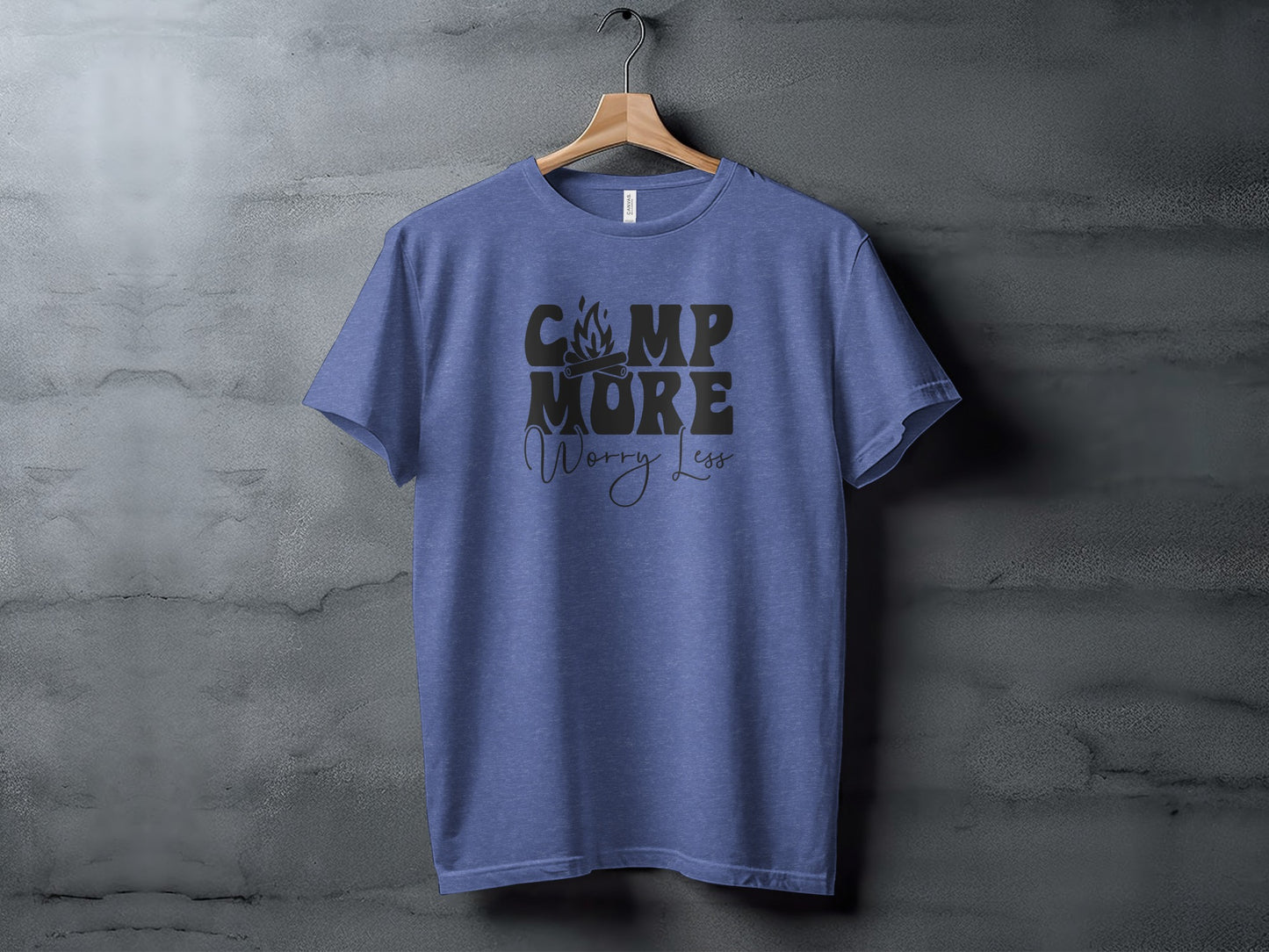 Camp More Worry Less Graphic Camping Adventure T-Shirt T-Shirt - Outdoor & Adventure Collection - Mile Marker 16 Gear by Cloud 16 Clothing Co.