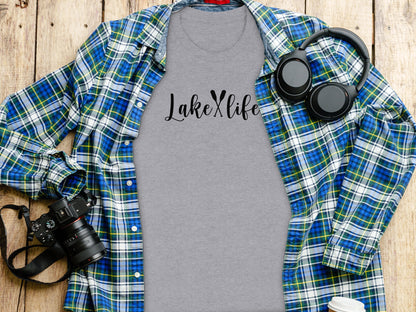 Lake With Crossed Paddles Graphic Design Lake Life T-Shirt T-Shirt - Outdoor & Adventure Collection - Mile Marker 16 Gear by Cloud 16 Clothing Co.