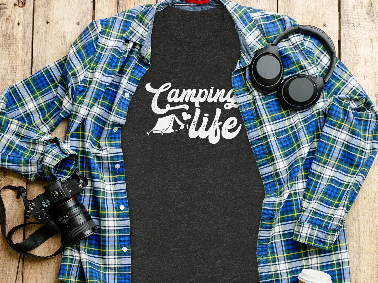 Camping Is Life With Tent And Heart Design T-Shirt T-Shirt - Outdoor & Adventure Collection - Mile Marker 16 Gear by Cloud 16 Clothing Co.