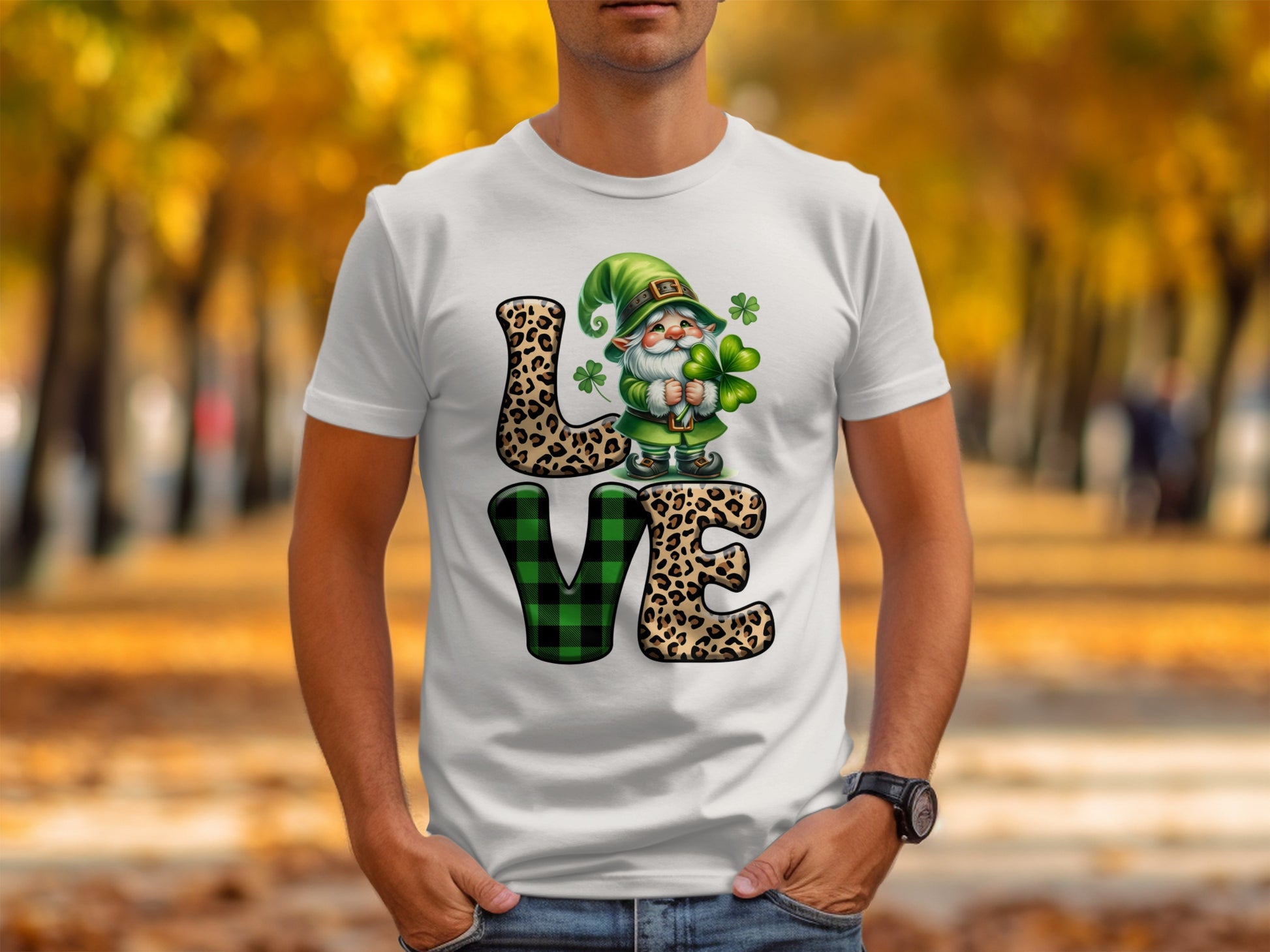 St Patrick's Day Love Gnome Graphic T-Shirt