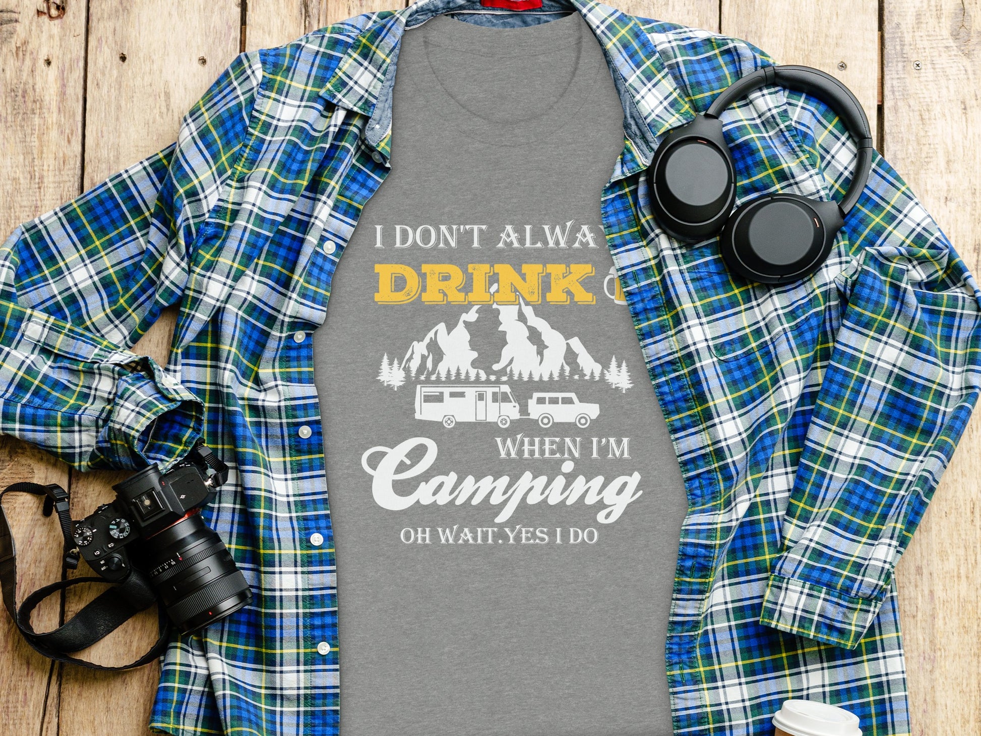 Camping Trip Funny Drinking Quote Graphic Adventure T-Shirt T-Shirt - Outdoor & Adventure Collection - Mile Marker 16 Gear by Cloud 16 Clothing Co.