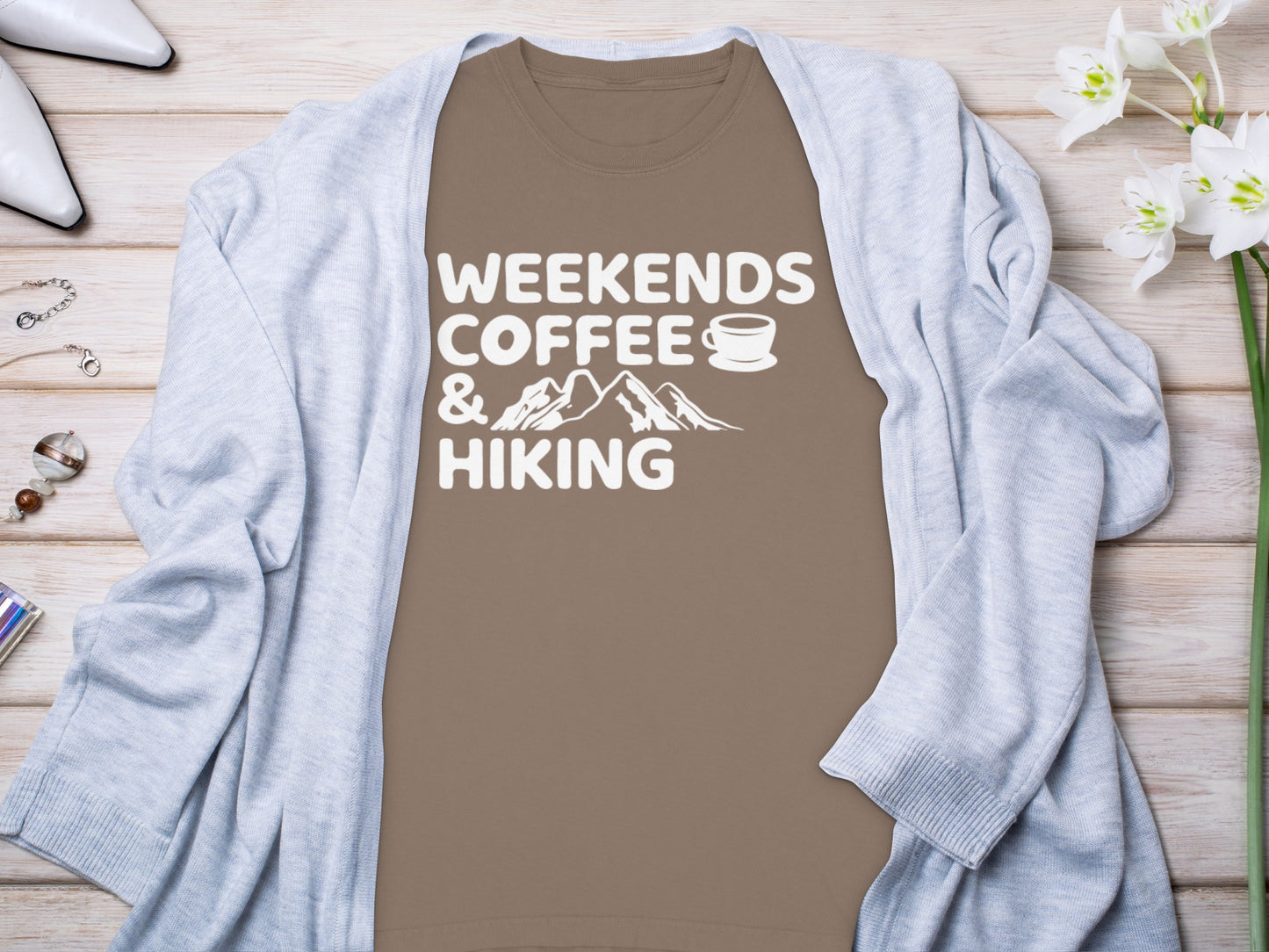 Weekends Coffee Browsing Hiking Mountains Quote Shirt