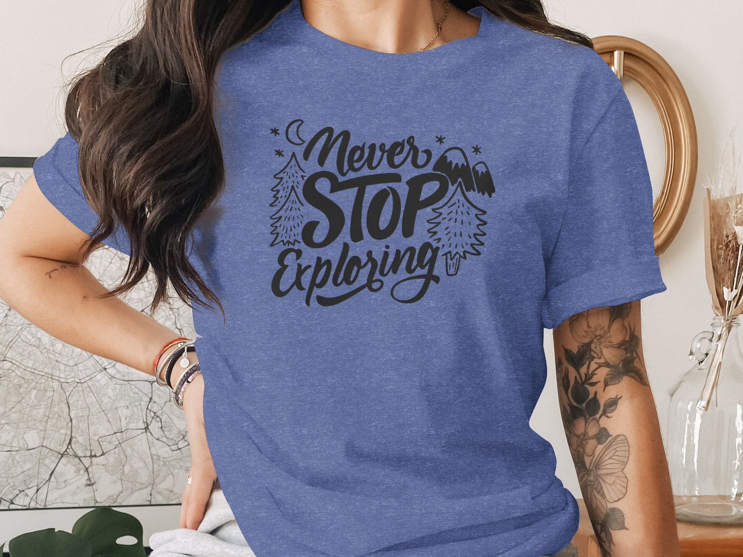 Never Stop Exploring Mountain Adventure Outdoors T-Shirt T-Shirt - Outdoor & Adventure Collection - Mile Marker 16 Gear by Cloud 16 Clothing Co.
