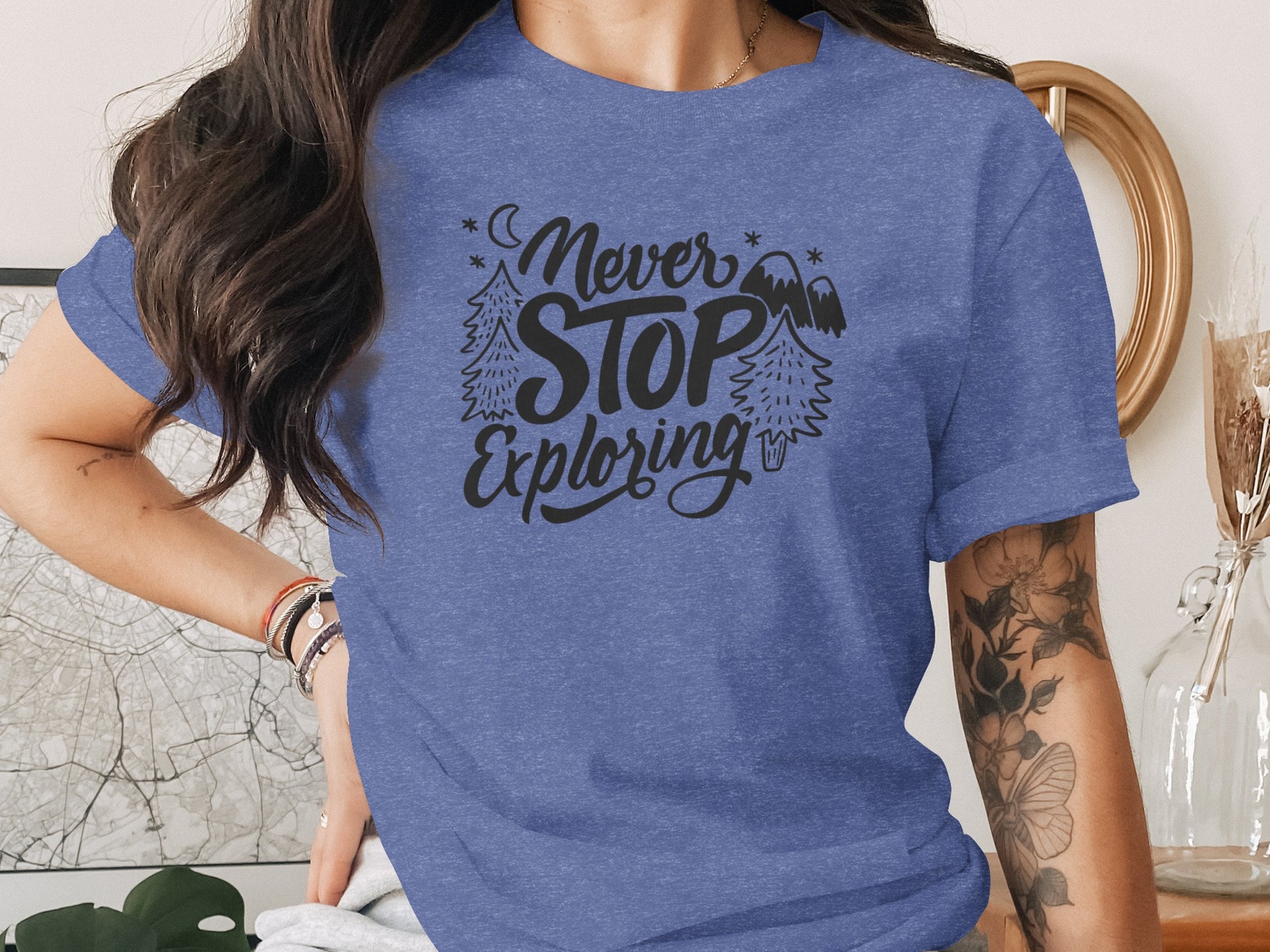 Never Stop Exploring Mountain Adventure Outdoors T-Shirt T-Shirt - Outdoor & Adventure Collection - Mile Marker 16 Gear by Cloud 16 Clothing Co.
