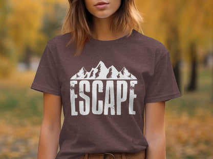 Escape Into The Mountains Outdoor Adventure Design T-Shirt T-Shirt - Outdoor & Adventure Collection - Mile Marker 16 Gear by Cloud 16 Clothing Co.