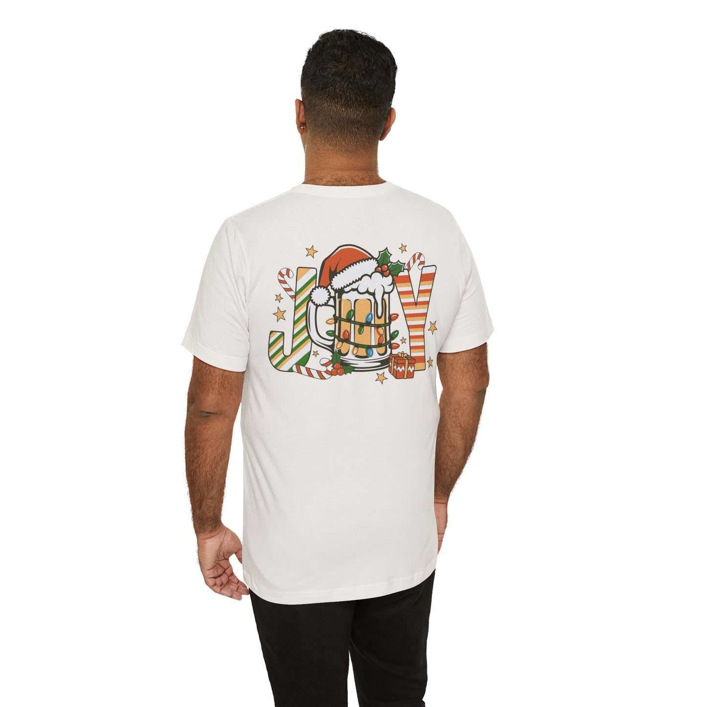 Scrappy Malone's Bar Christmas Tee — "Joy" Beer Mug Holiday Shirt