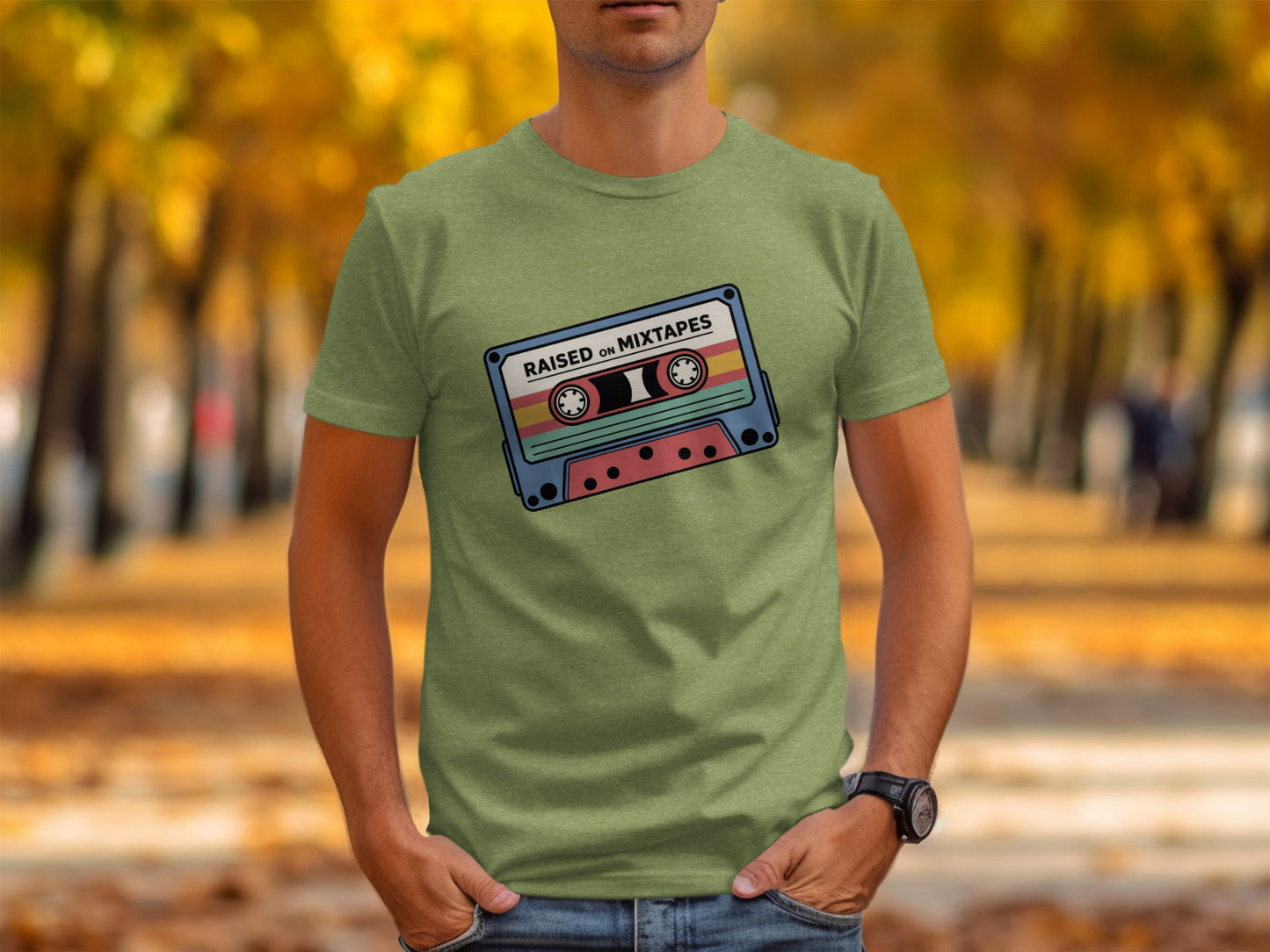 Raised on Mixtapes Retro Cassette Graphic T-Shirt