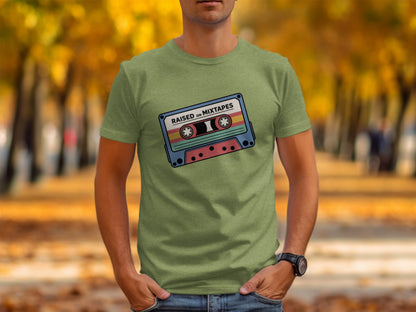 Raised on Mixtapes Retro Cassette Graphic T-Shirt