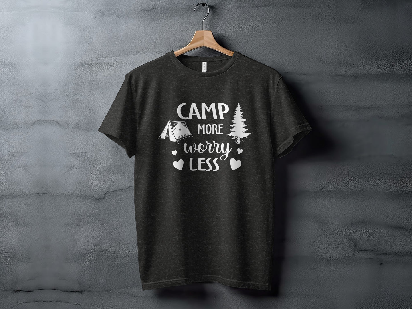 Camp More Worry Less Camping Adventure Graphic T-Shirt T-Shirt - Outdoor & Adventure Collection - Mile Marker 16 Gear by Cloud 16 Clothing Co.