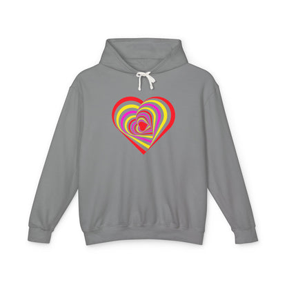 Heart Spiral Unisex Lightweight Hoodie - Valentine's Day Gift
